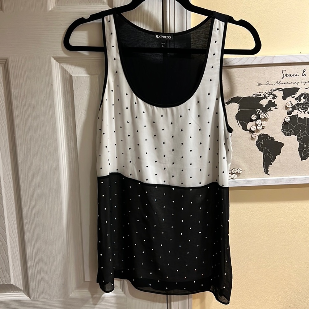 Express Women’s Size Small Black and White Blouse